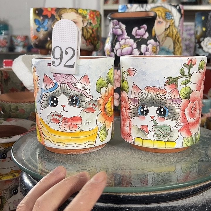 满38包邮 景德镇幸运花盆