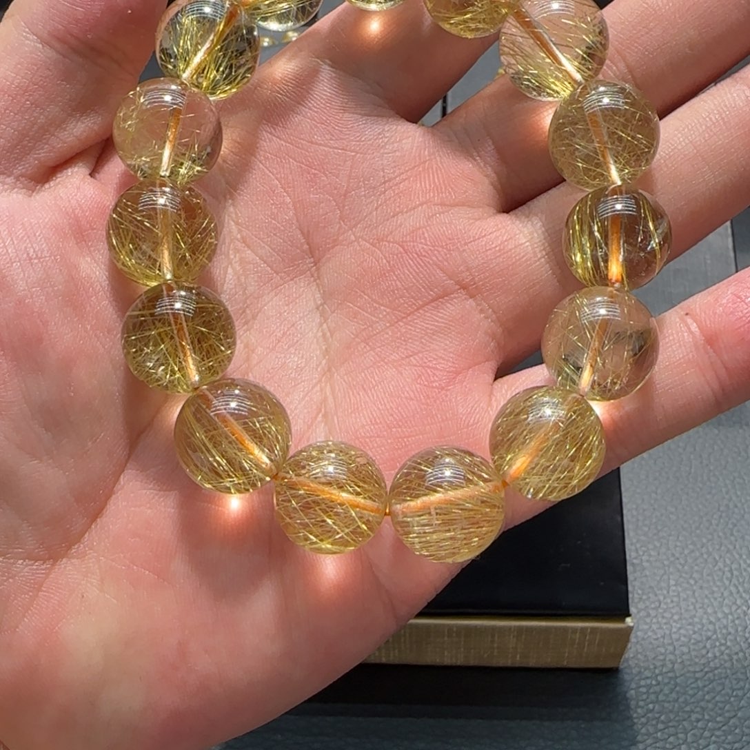 发晶手串未镶嵌天然巴西金发维纳斯手串