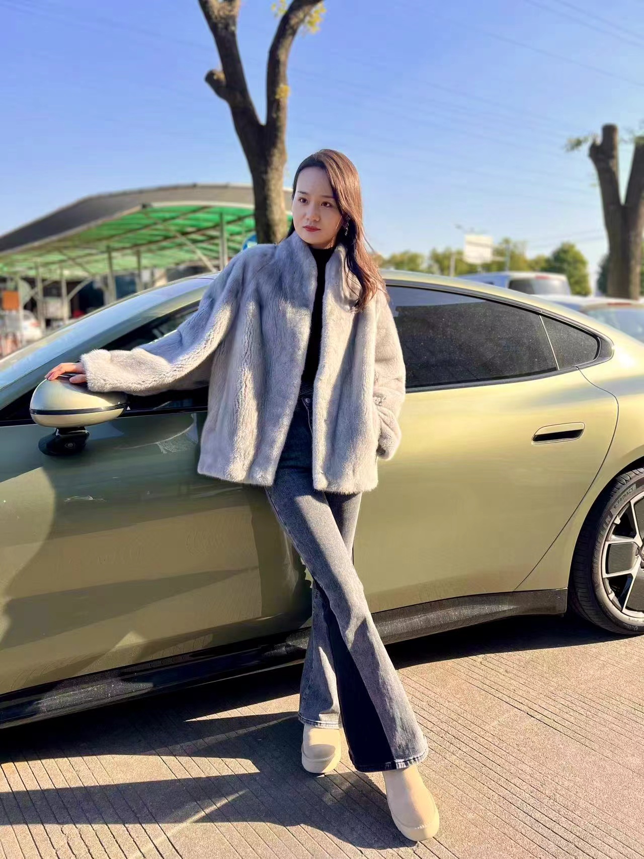 【红人上新】2805水貂皮草外套时尚慵懒立领进口整貂女款水貂皮草女