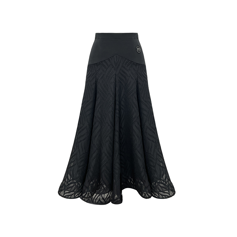 Q8323新款时尚大摆长裙休闲百搭半身裙子提花轻奢