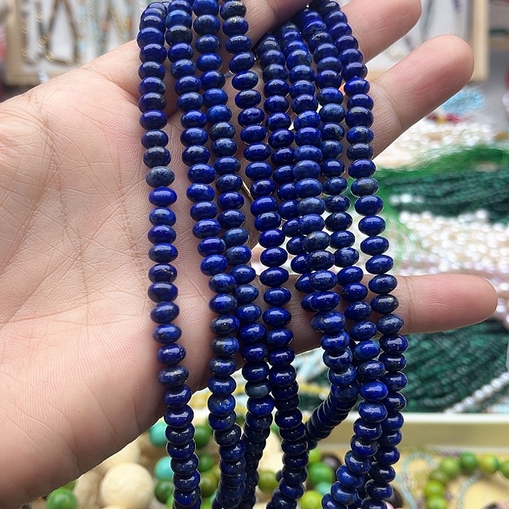 玛瑙/玉髓珠宝半成品未镶嵌一条6mm青金算盘珠