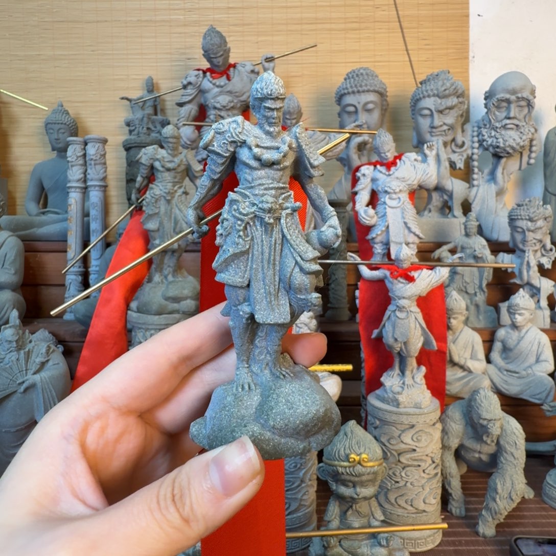 石材青砂石小黑化悟空