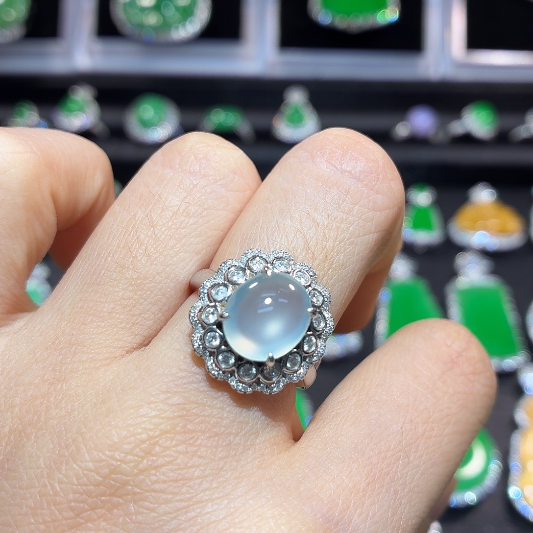 翡翠18K金镶嵌吊坠(不含链)翡翠