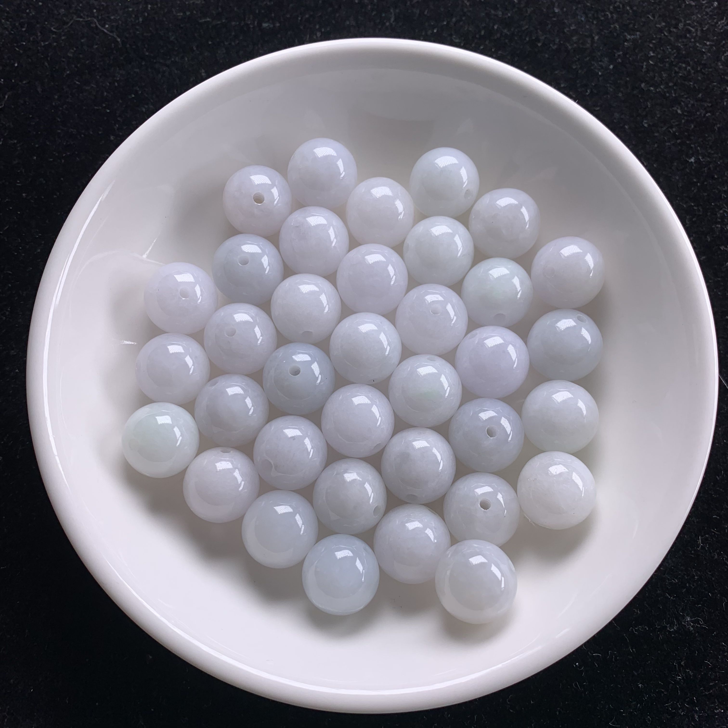 【倾凡珠宝】天然A货翡翠浅紫圆珠卡11.5mm± 官方认证多样性发其一