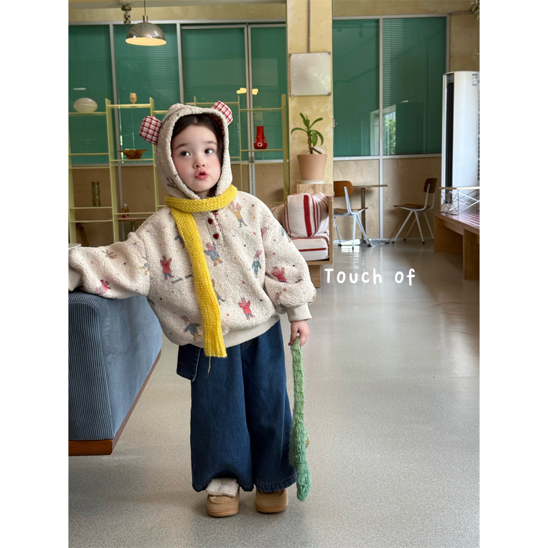 TF·25冬~印花兔子连帽卫衣521803(童装汉服）