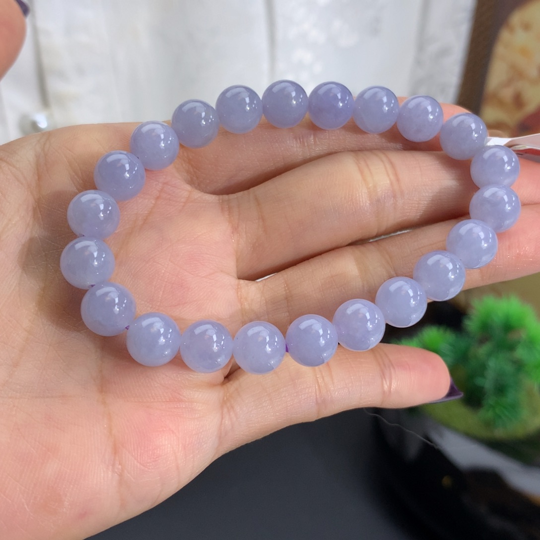 未镶嵌手链翡翠卡8细润紫手串