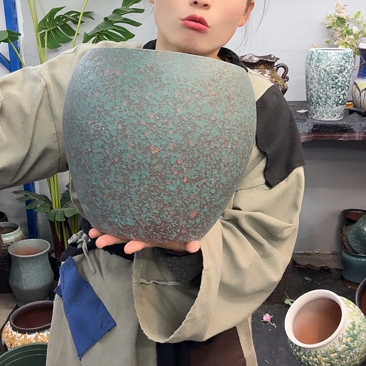 19×23 -粗陶花盆有孔-买买买
