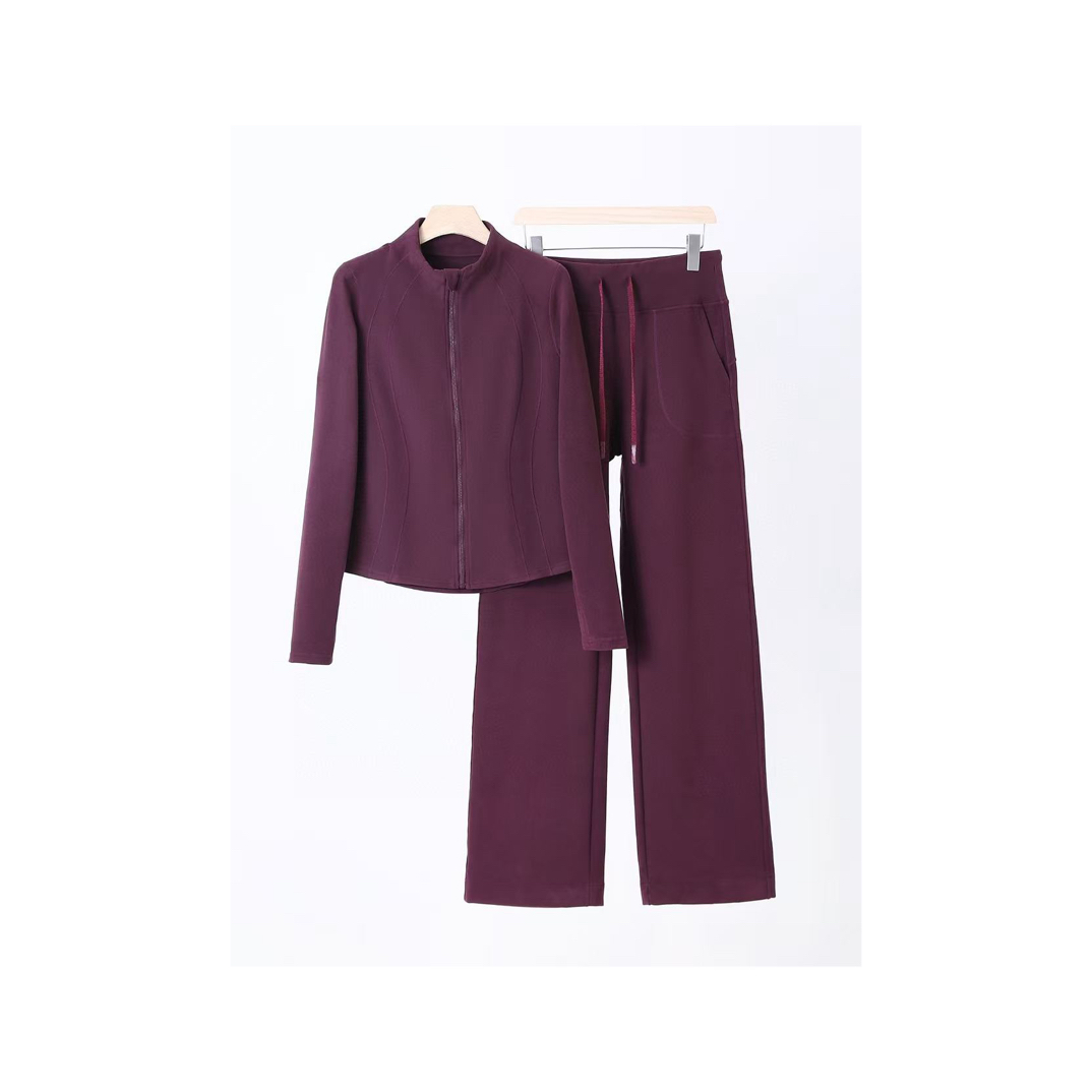 【四姐家】修身小立领羊绒蛋白两件套 11822/11821