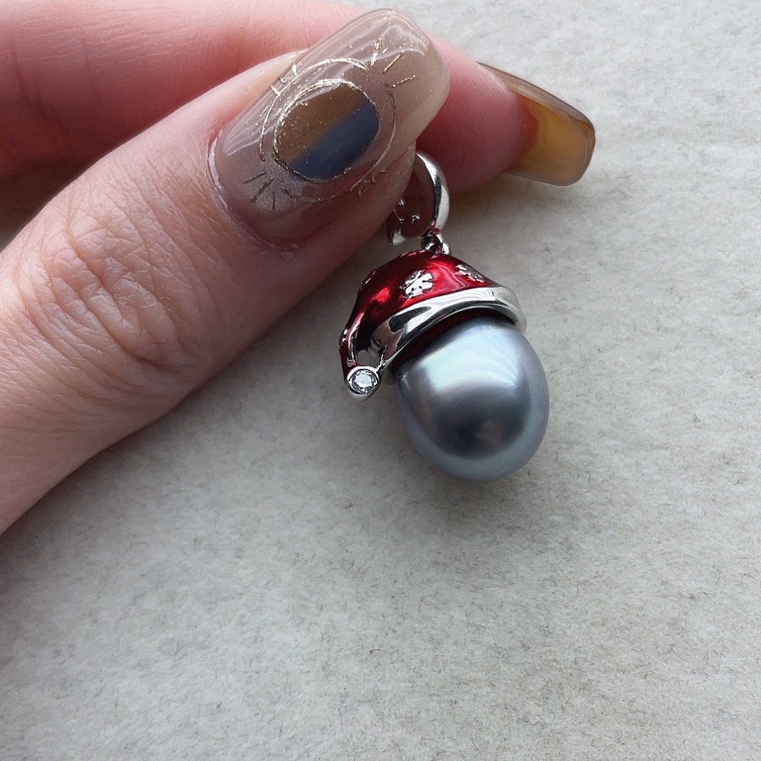 银S925镶嵌海水珍珠吊坠60