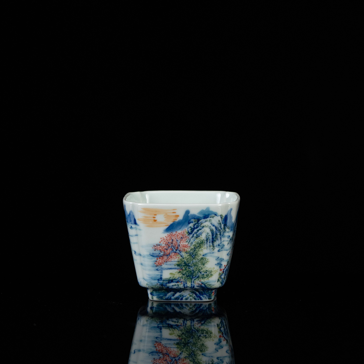 【利贞】春夏秋冬四方杯约90cc纯手绘瓷器茶具YGT