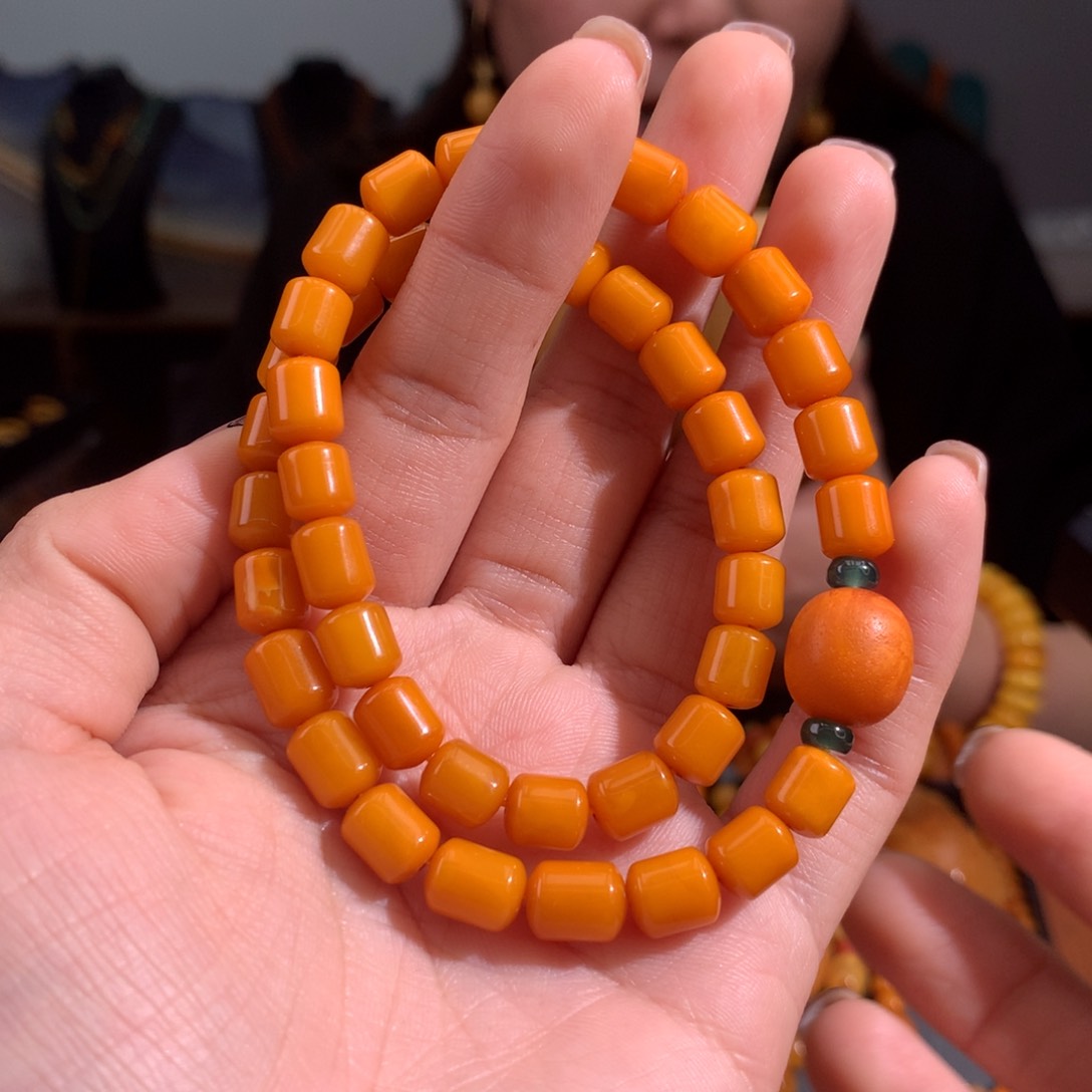 蜜蜡手串未镶嵌天然