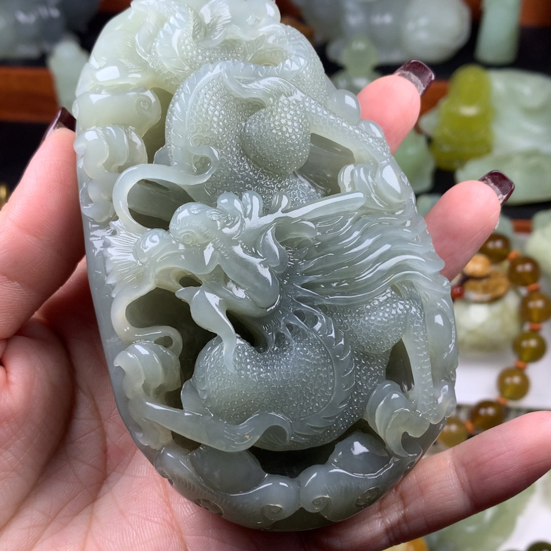 岫玉手把件未镶嵌