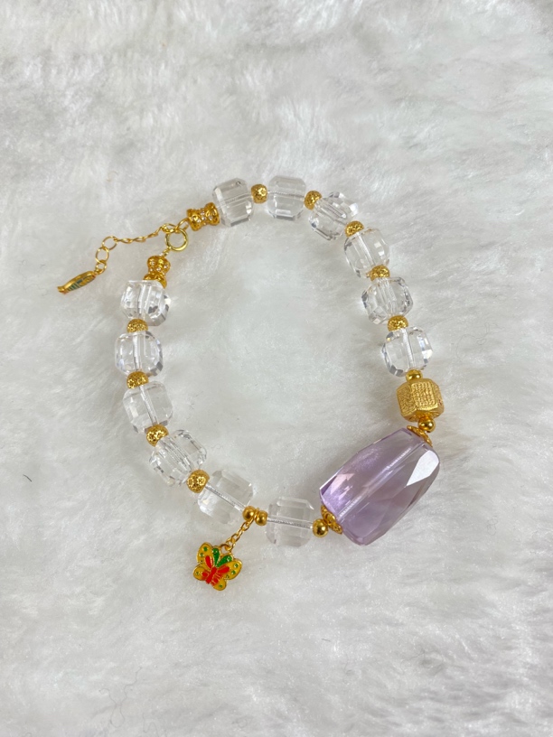 紫雾*随形切紫水晶手链*多样性发其一