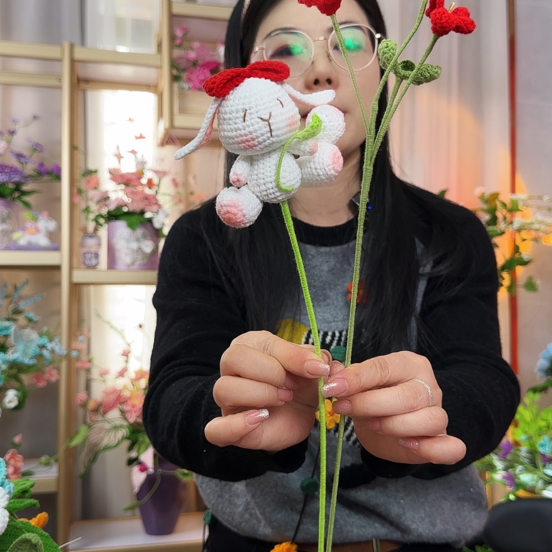 纯手工钩织钩织花束