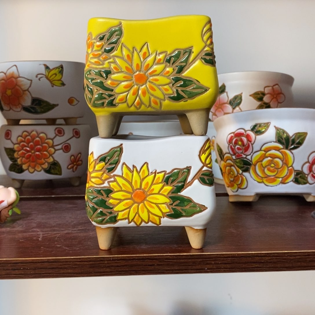 红陶韩式多肉植物花盆