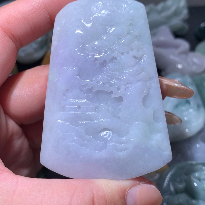 翡翠未镶嵌颈饰保真天然A货翡翠