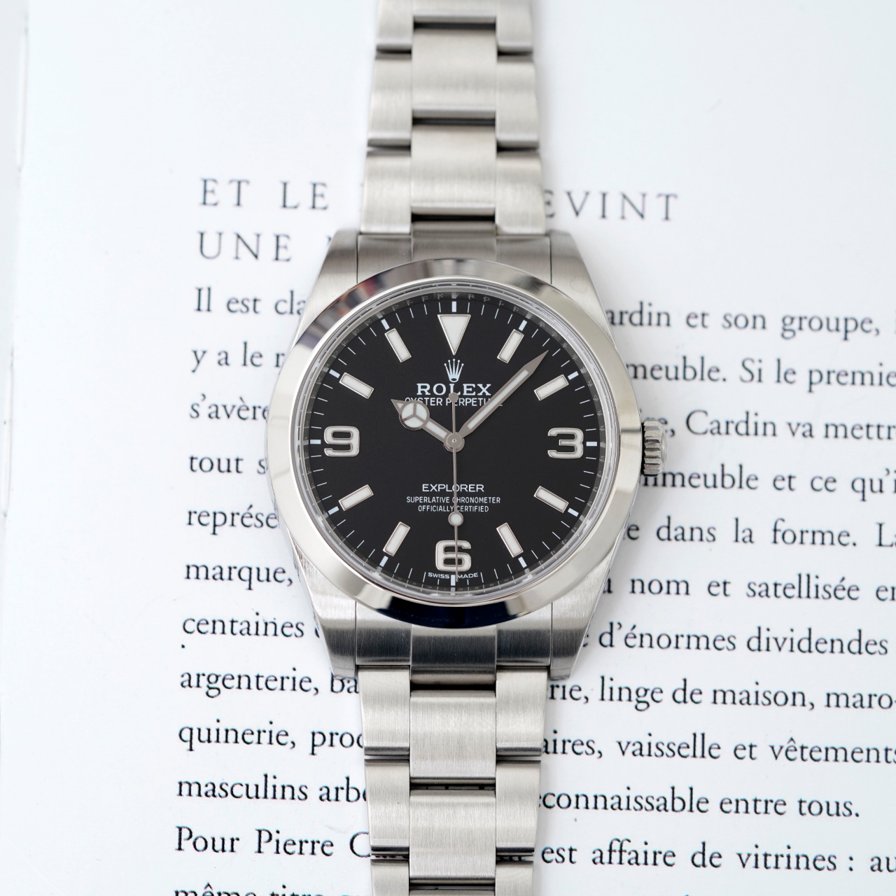 95新 Rolex/劳力士 18年探险家系列214270探一黑盘男士经典机械表