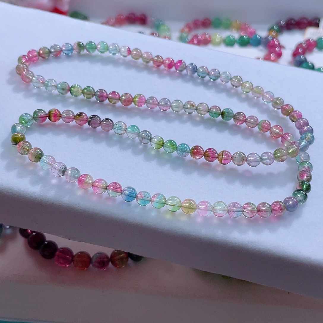 手链碧玺未镶嵌西瓜碧玺手链