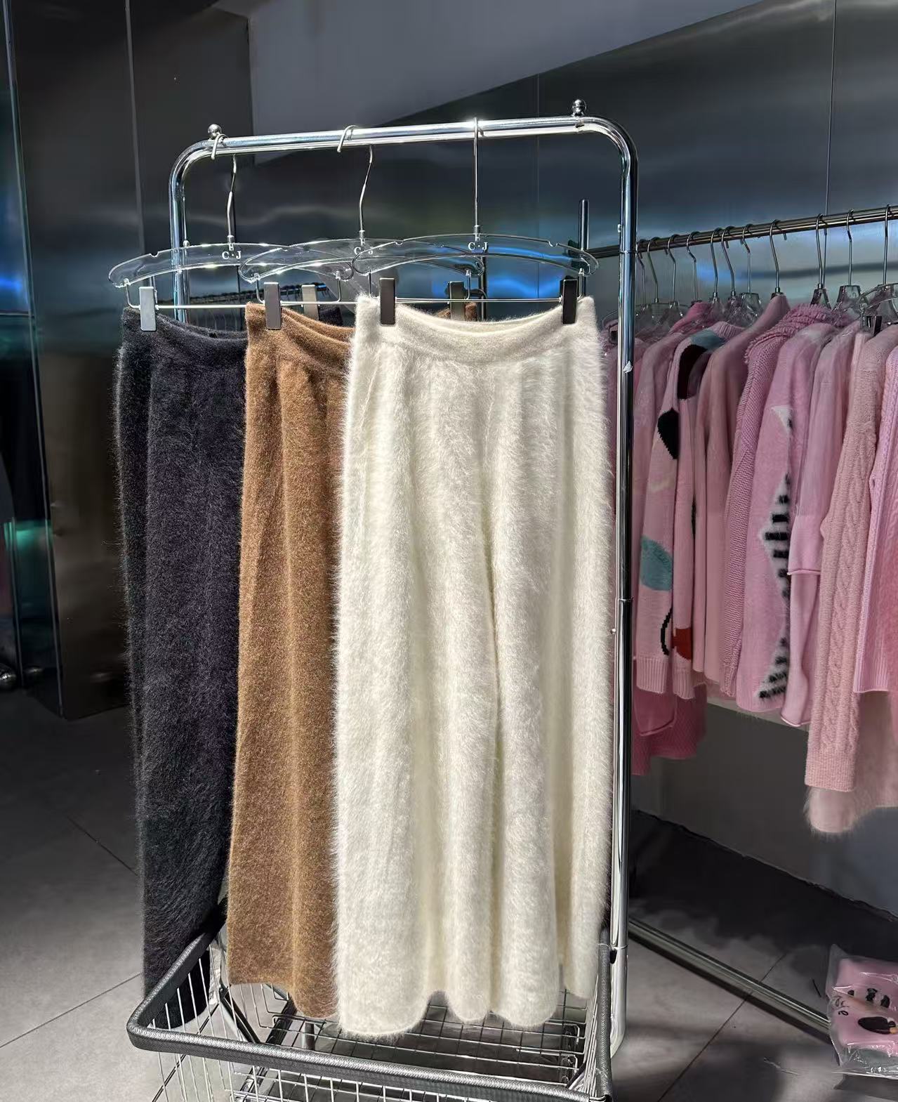 纯羊绒阔腿裤秋冬高腰休闲裤长裤高弹秋冬季慵懒百搭时尚