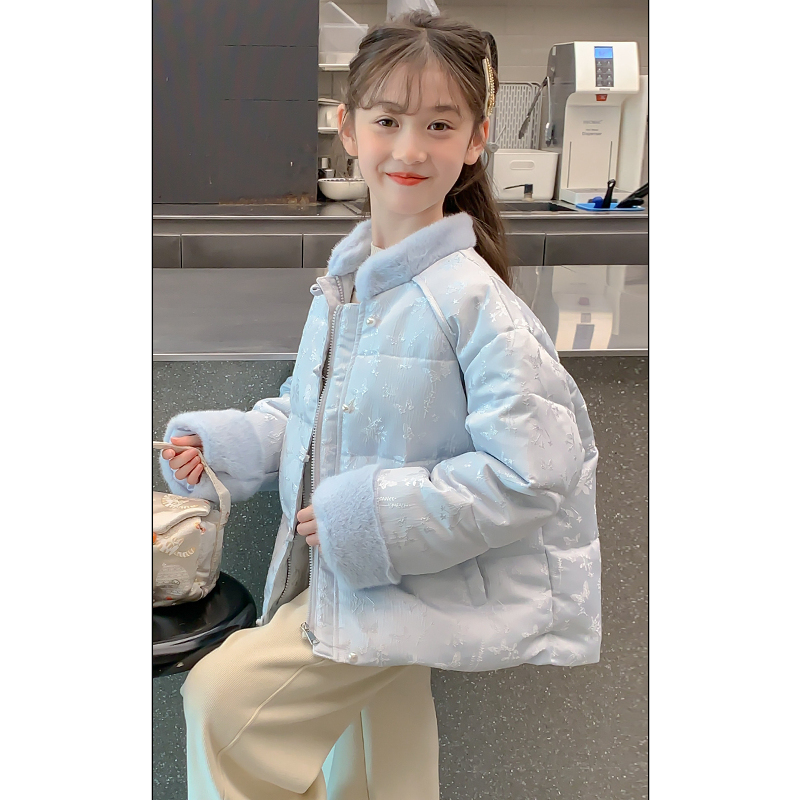 女童新中式棉服冬装2025新款洋气羽绒儿童棉袄中大童国风外套7896