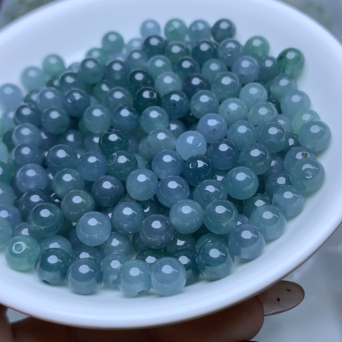 散珠翡翠卡6.8冰透蓝水30个单圈