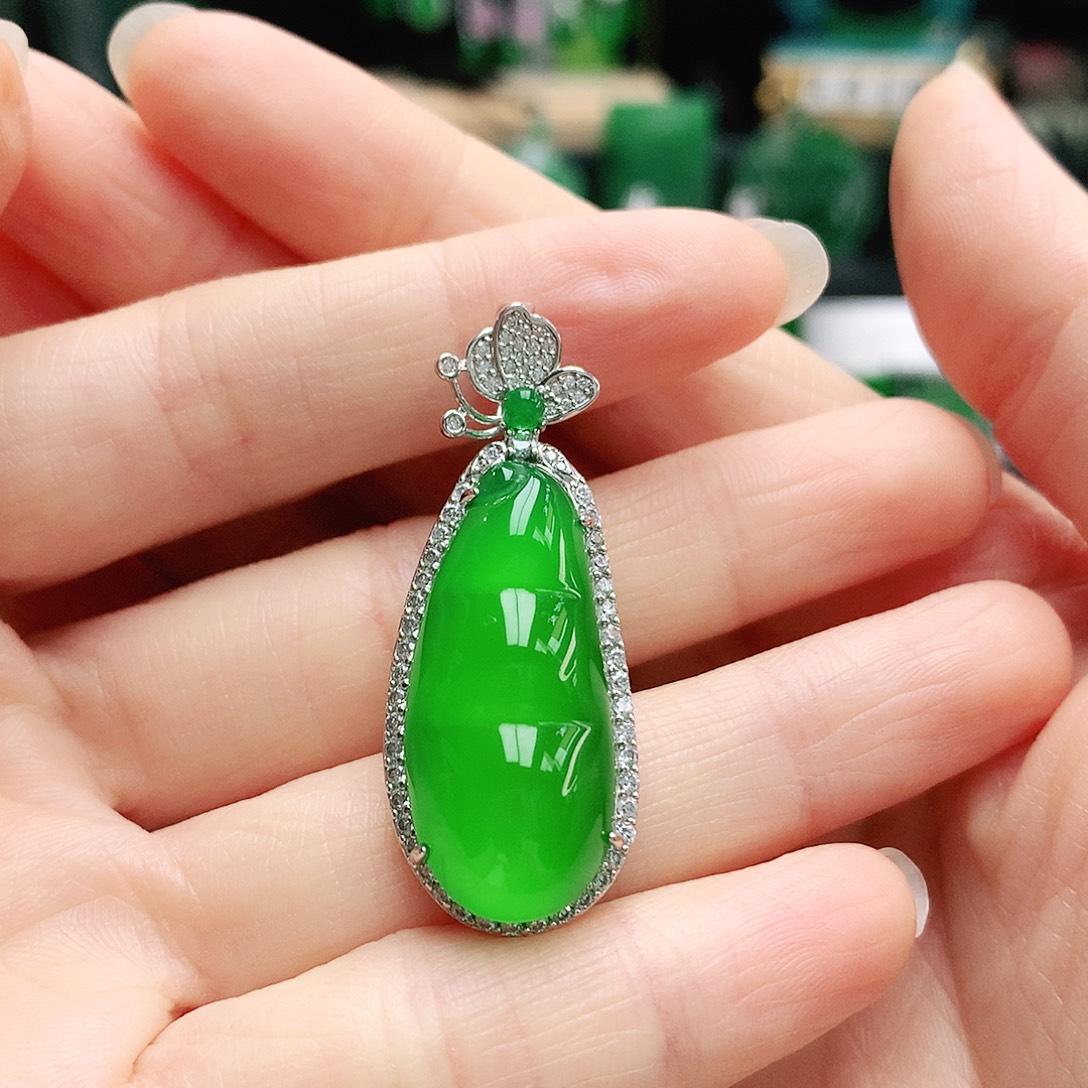 玛瑙/玉髓银S925镶嵌吊坠