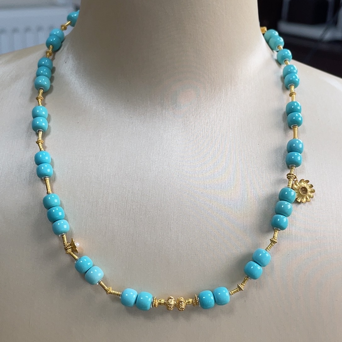 绿松石珠宝奇石18K金镶嵌