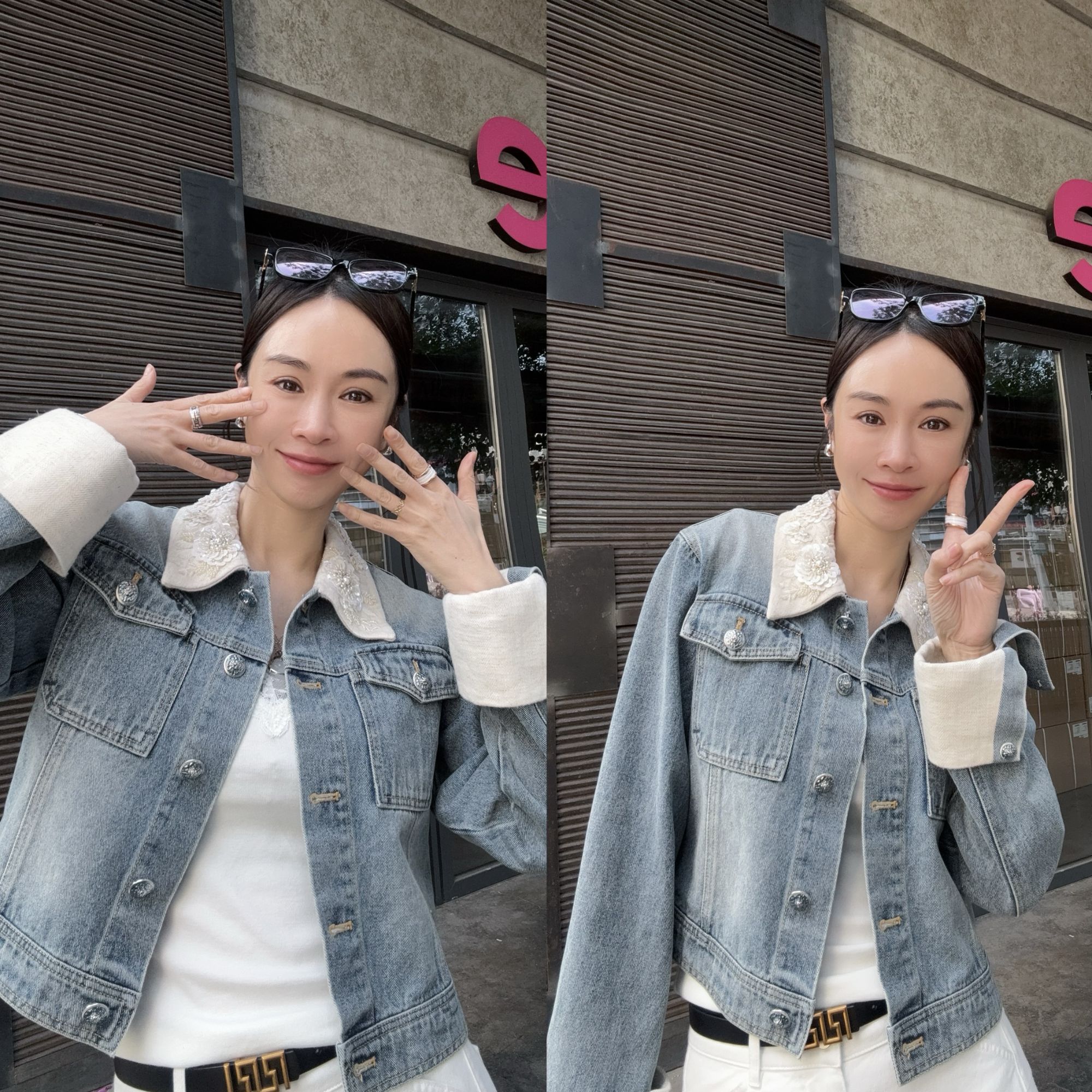 （小雨推荐）2025年新款春季休闲时尚水洗复翻领牛仔衣外套女