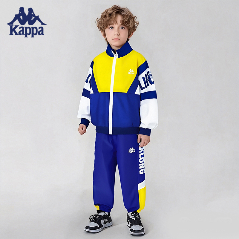 Kappa Kids卡帕儿童套装2025秋冬舒适男女儿童时尚百搭运动两件套