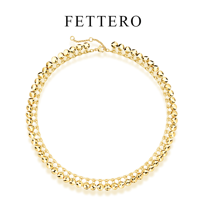 fettero 铜合金项链 【金色波浪片风铃链颈链】气质轻奢小众欧美