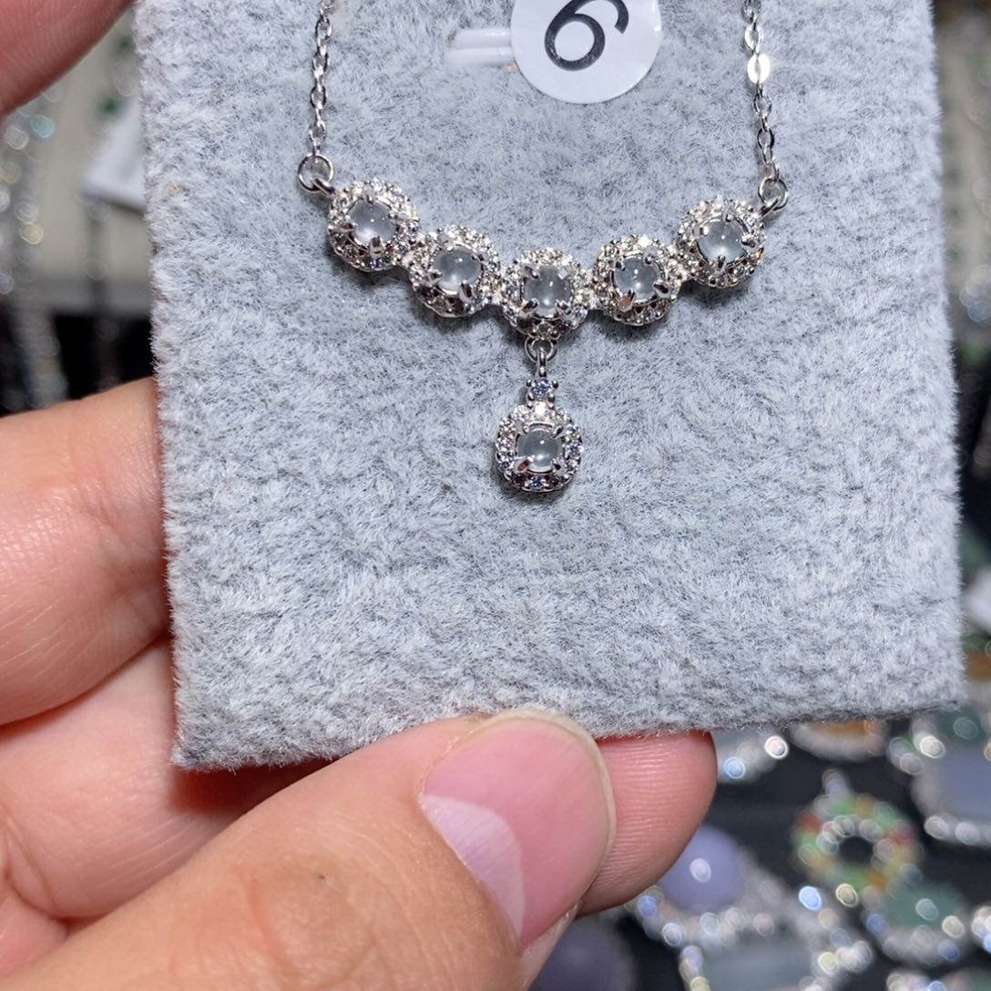 翡翠银S925镶嵌颈饰n m k k