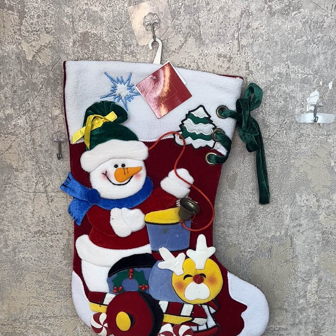 毛绒中古样品雪人袜子