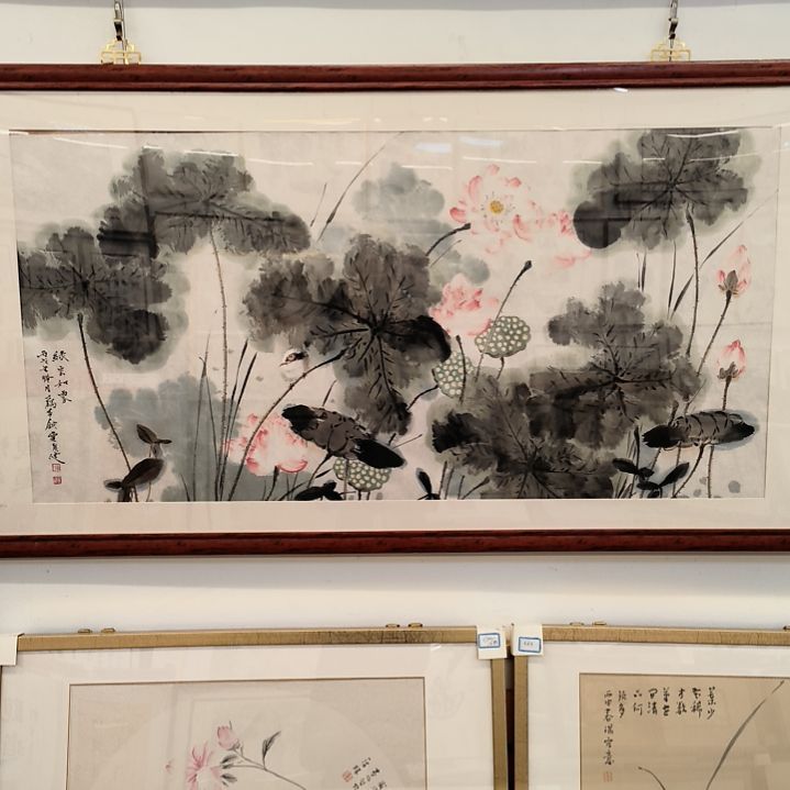 国画8平尺带框发作品