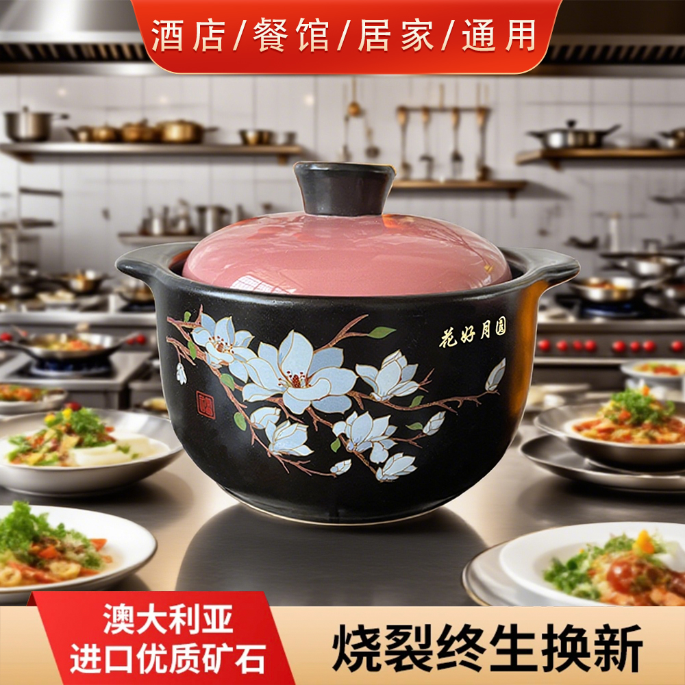 4.2L陶瓷砂锅耐高温煲汤炖锅明火煤气家用煮粥加厚容量大