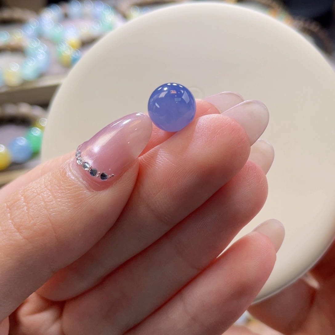 翡翠未镶嵌手链卡10.2妖紫