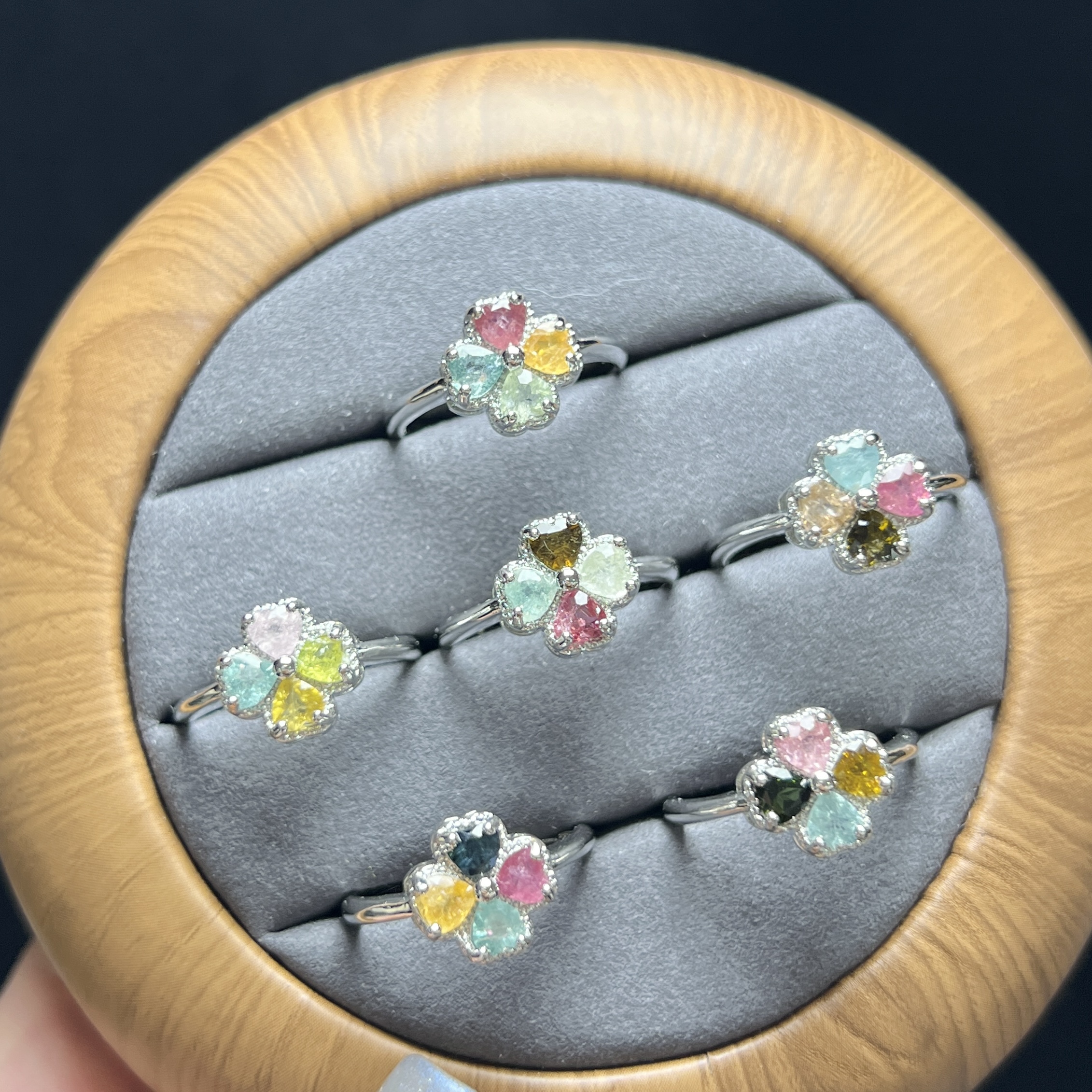 【红旭玉麟】天然碧玺戒指时尚百搭 多样性发一件