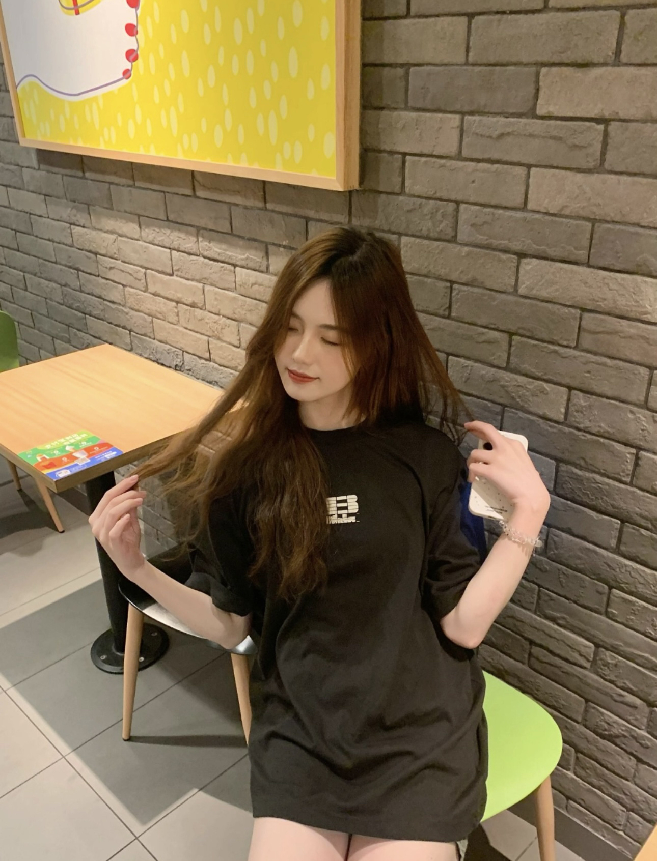 不挑人！百搭款 美式发泡logo短袖T恤 男女同款（微瑕）