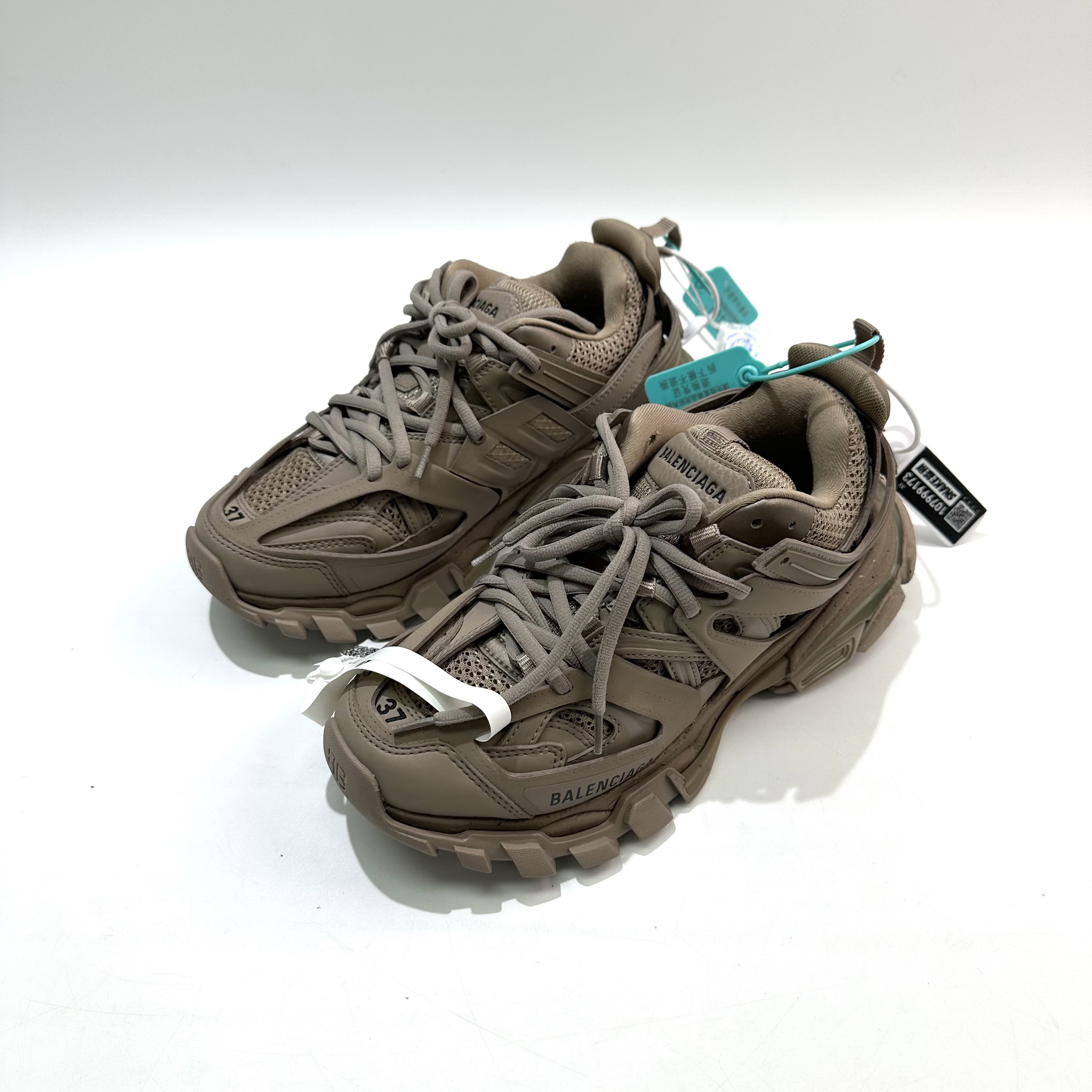 95新 Balenciaga/巴黎世家 37码 咖啡色Track1.0老爹鞋bl0481