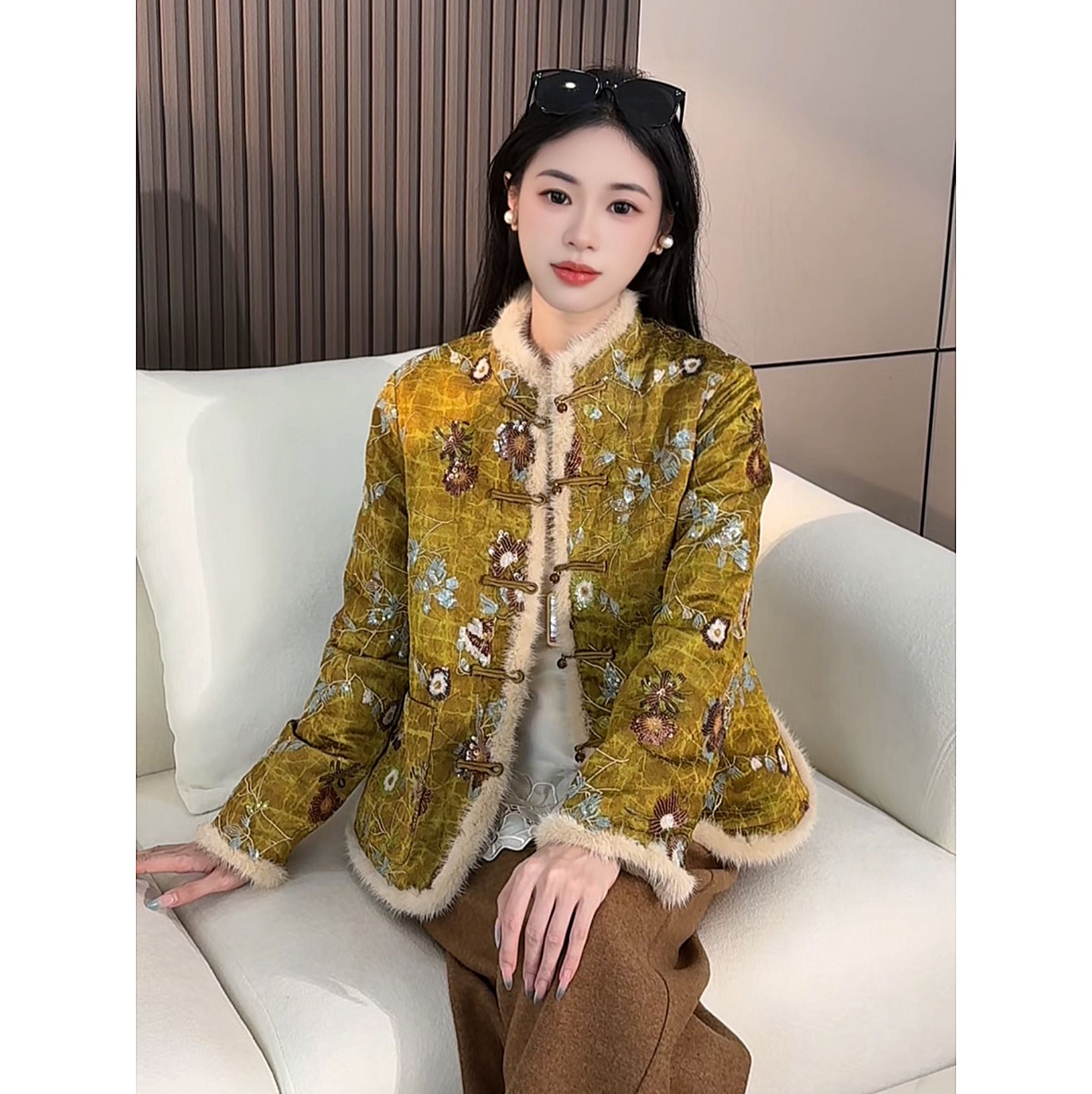 重阳菊 棉服上衣默认厚度中式默认服装版型网红国潮中国风ins秋冬