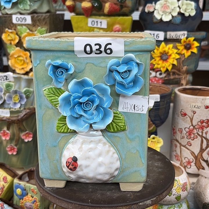 紫砂花盆粗陶材质多肉花盆