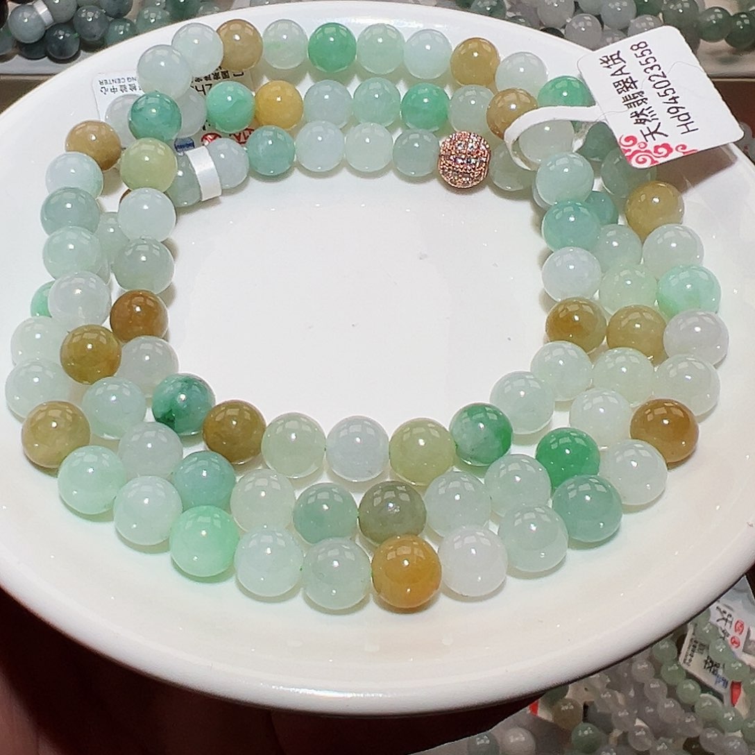 翡翠手链未镶嵌天然翡翠