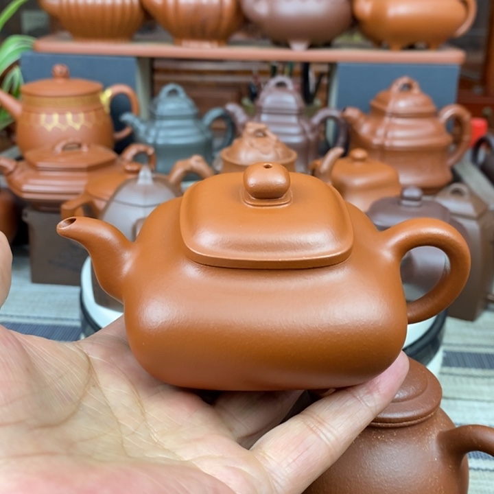 紫砂茶壶四方传炉200-230cc原矿赵庄朱泥