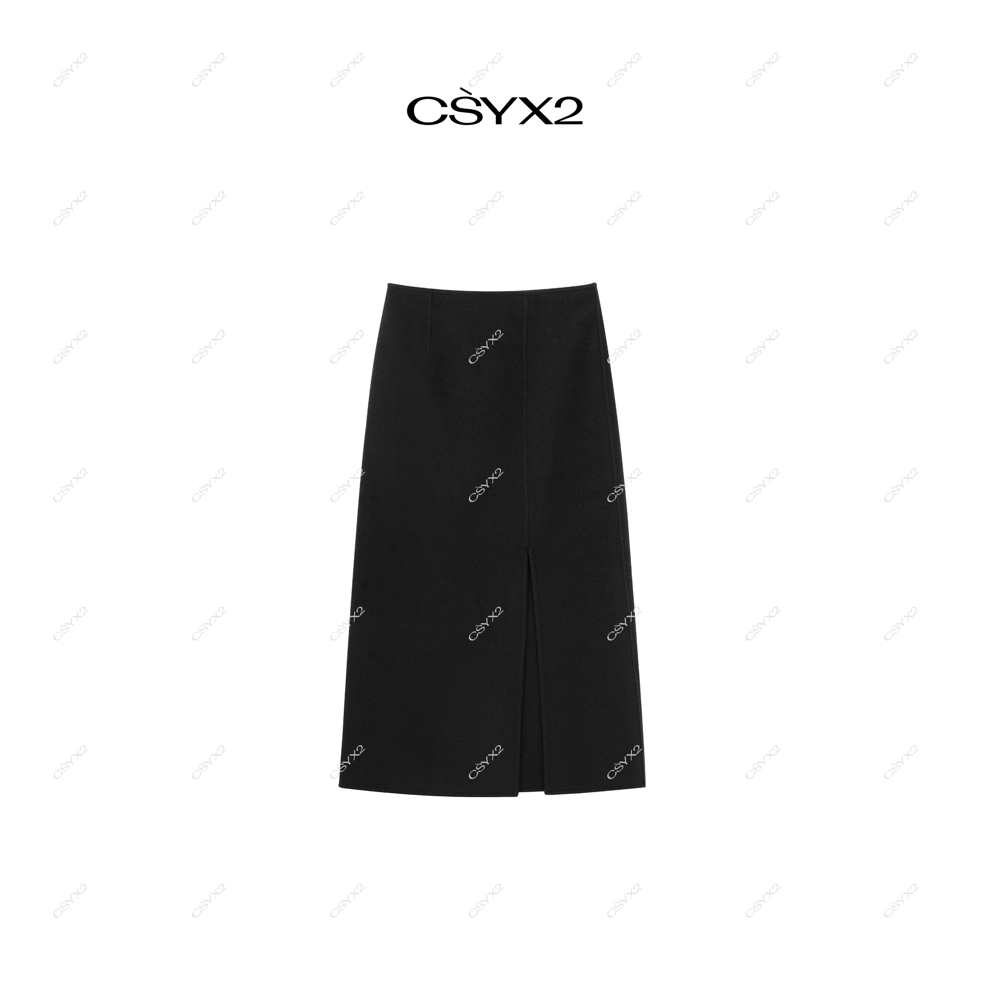CsyX2-2025A/W 秋冬新品 中长款开叉半身裙CA4DS019