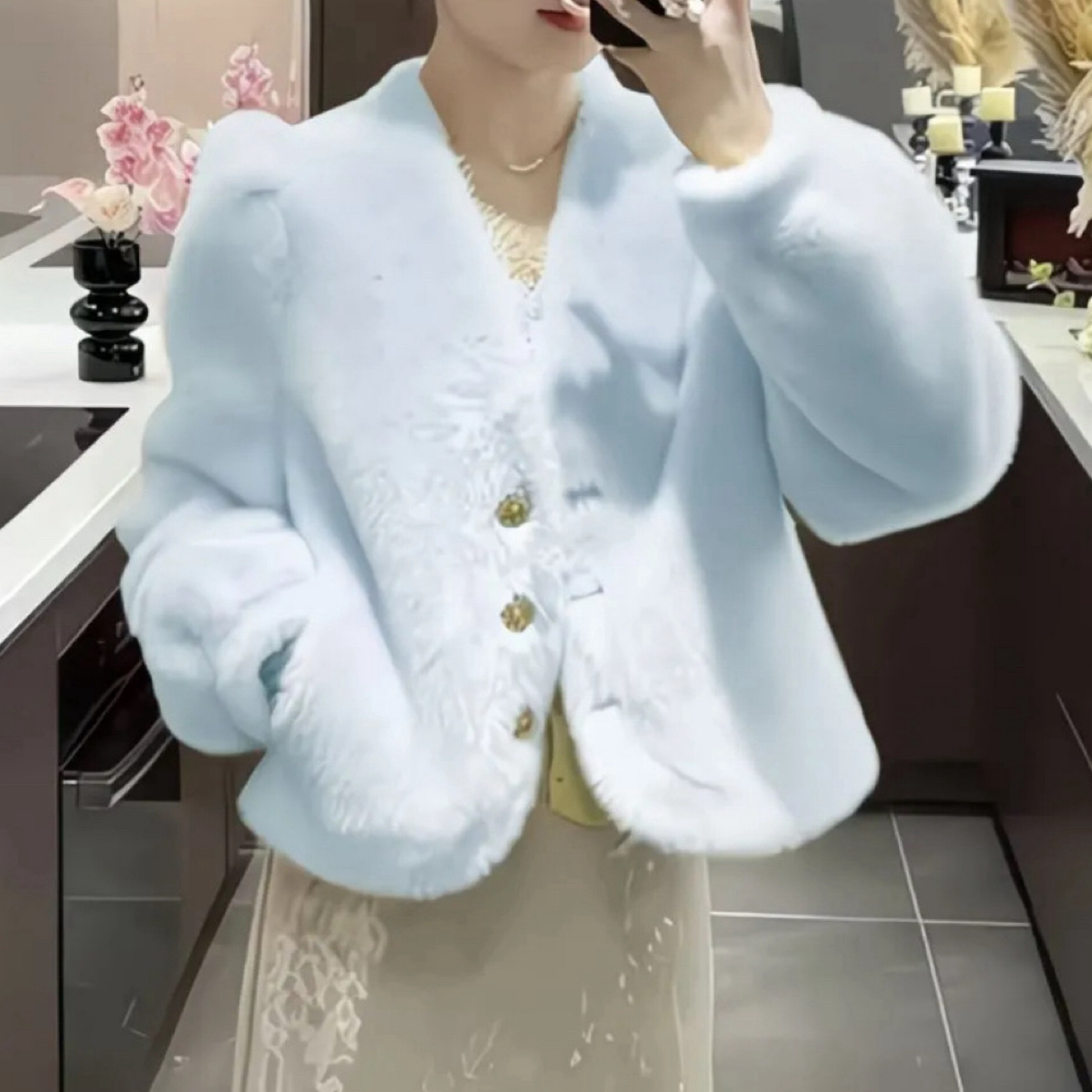 2025新款气质名媛风网红同款毛毛外套