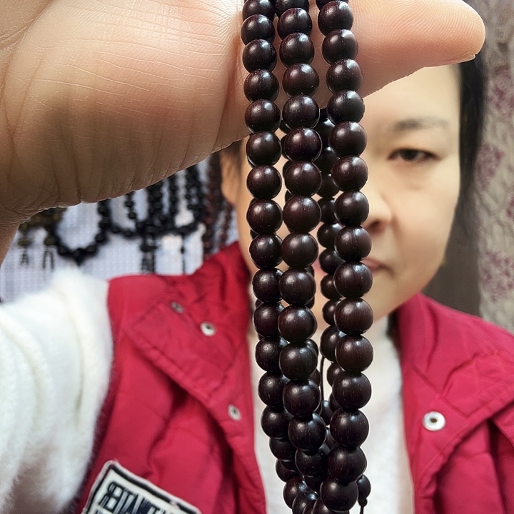 大叶紫檀（黑酸枝木类）金星紫檀木的0.6的108粒的