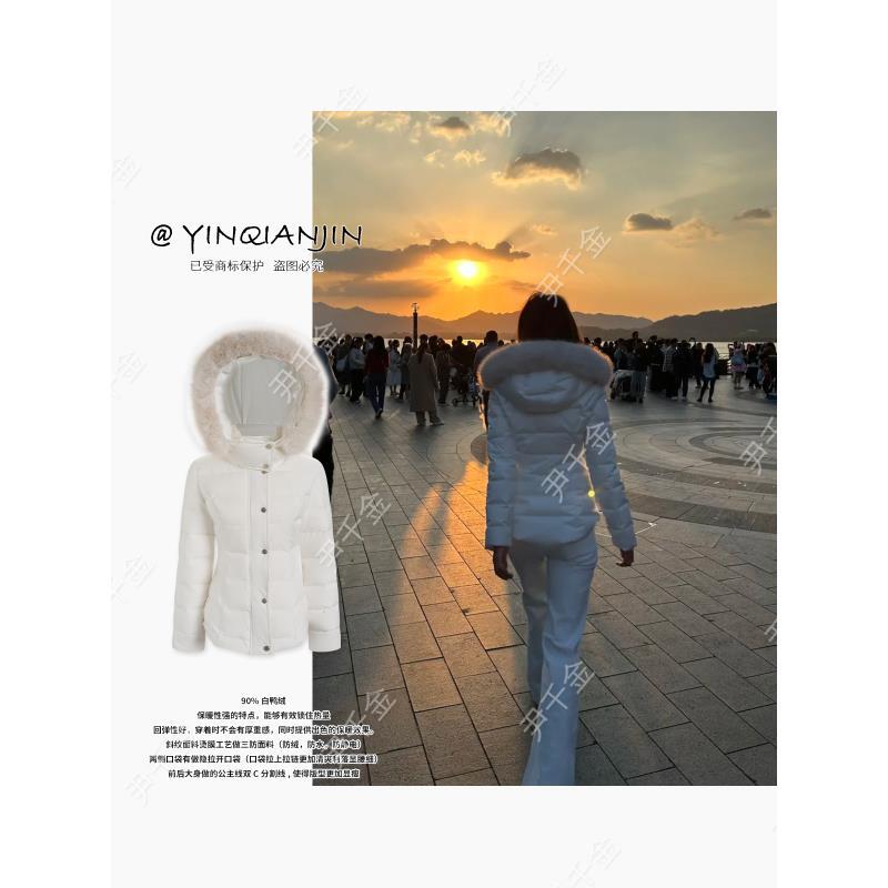 *尹千金*【冰岛outfit】韩系收腰显瘦修身保暖连帽羽绒服M257559
