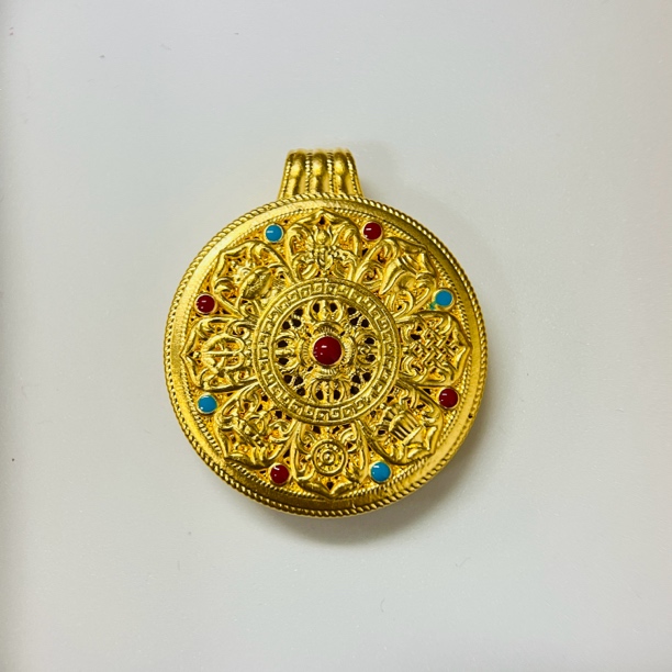 足金饰品/新款珐琅八宝罗盘/7.89/1B5C2462/k