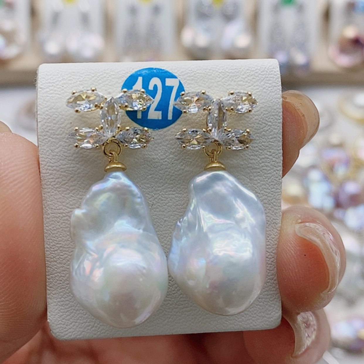 【闪购商品】淡水珍珠耳饰9K金镶嵌