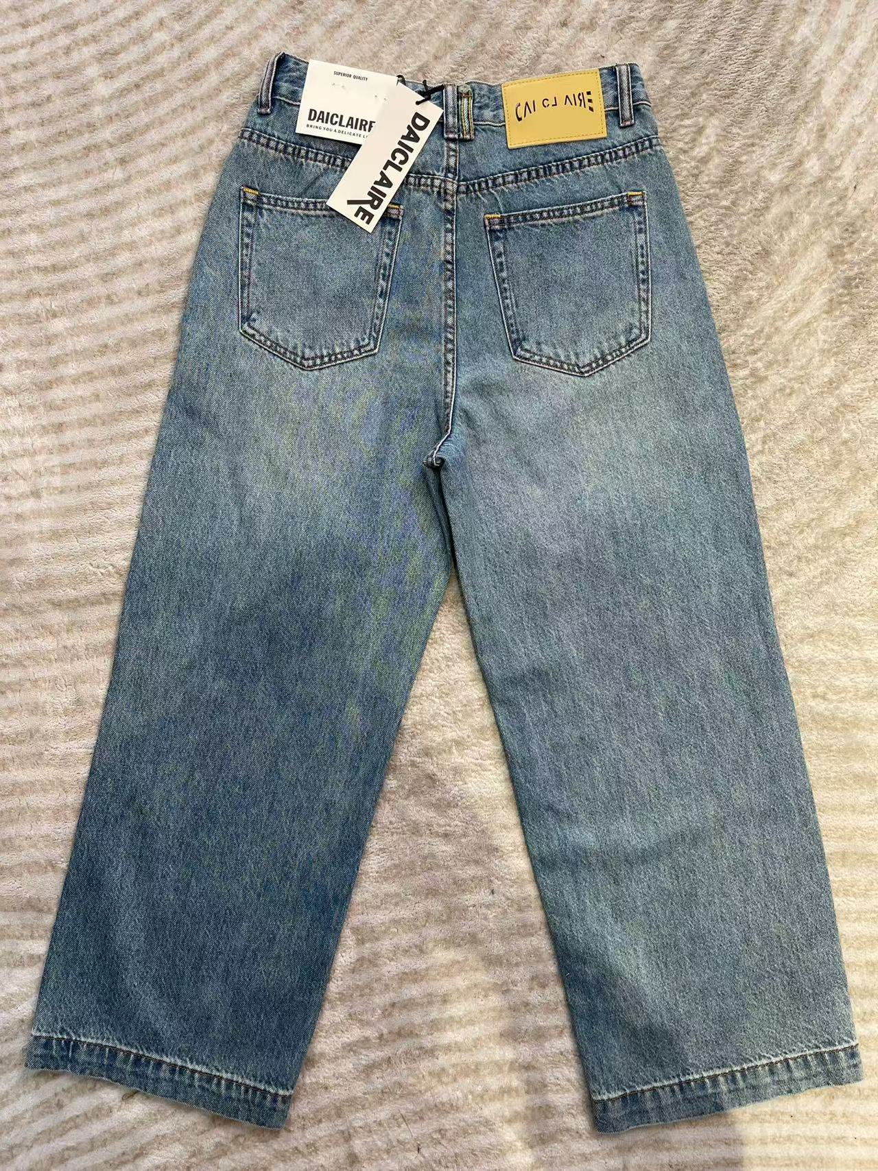 SU【165】代98MWMA 愫ZL 超爆浅蓝五弹黄标九分显廋阔腿奶奶牛仔裤~