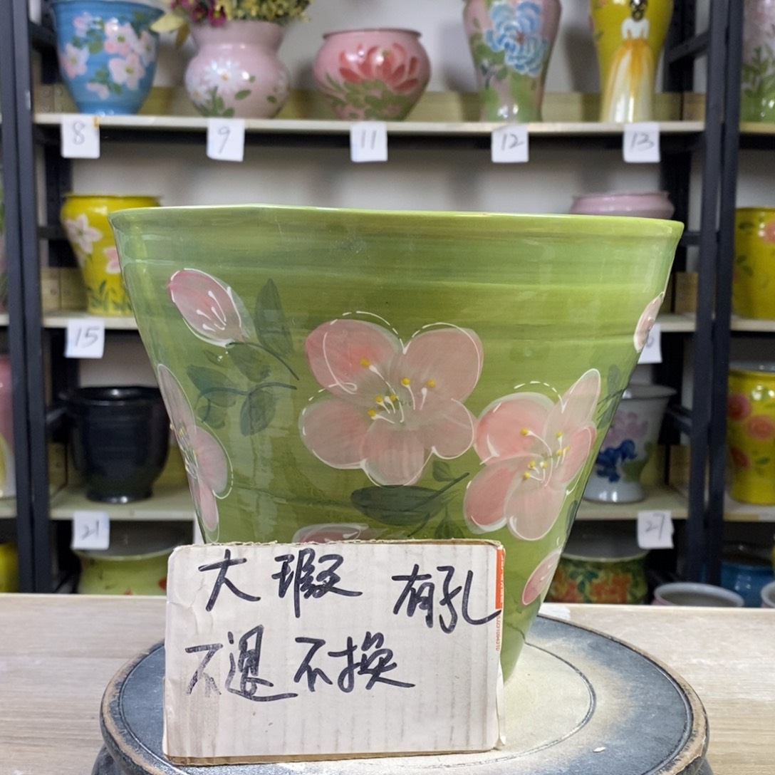 景德镇手工手绘陶瓷花盆